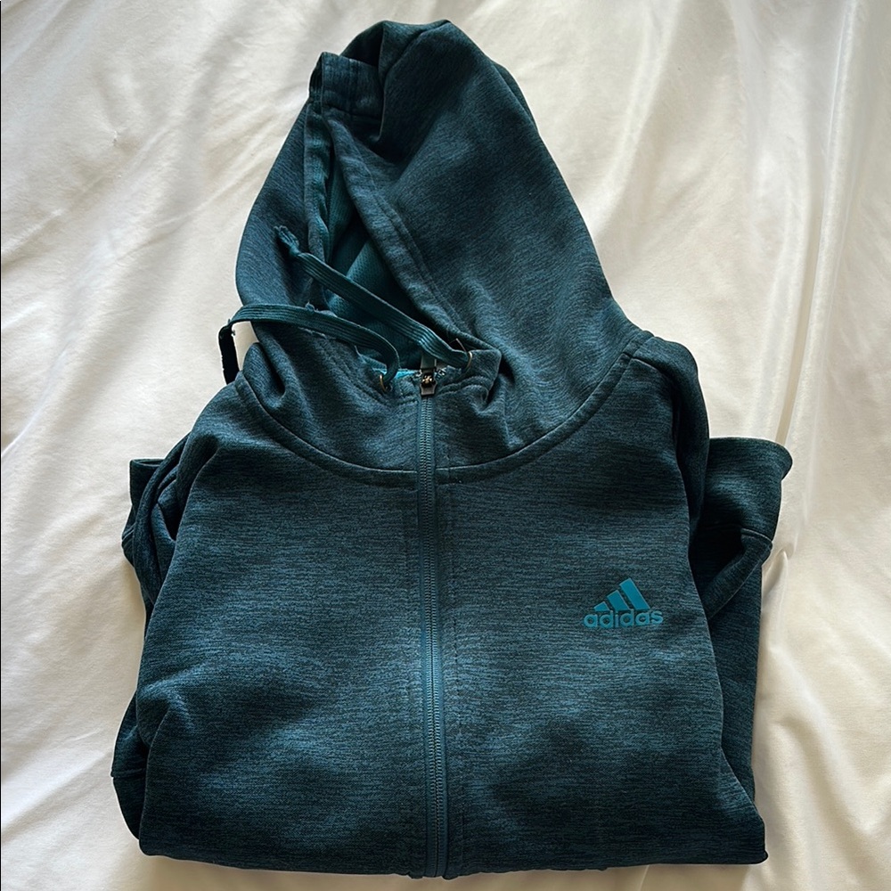 Adidas Teal Full-Zip Hoodie
